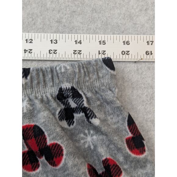 Mickey Mouse Disney Womans Pajama XL Pants Gray Plaid Fleece Lounge Pull On - Picture 6 of 8